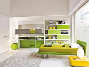 single bed / wall / contemporary / wooden