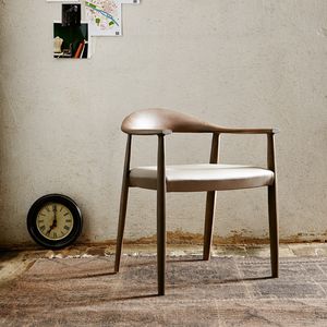 traditional chair / upholstered / with armrests / fabric