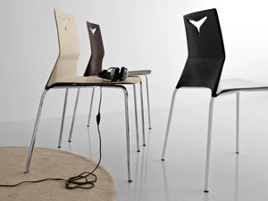 contemporary chair / stackable / polyurethane