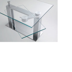 contemporary table / glass / rectangular / extending