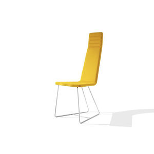 contemporary visitor chair / upholstered / sled base / fabric