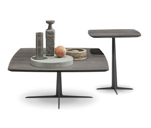 contemporary pedestal table / wooden / metal / rectangular