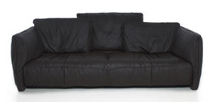 contemporary sofa / leather / 2-person / brown