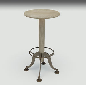 contemporary high bar table / oak / round / by Michele De Lucchi