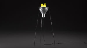 floor-standing lamp / original design / aluminum / tripod