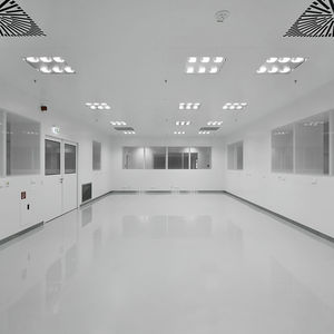 contemporary ceiling light / square / glass / steel