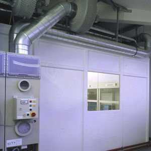 fixed partition / aluminum / steel / for clean rooms