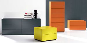 contemporary chest of drawers / wooden / lacquered wood / gray