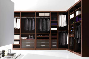 contemporary walk-in wardrobe / wooden