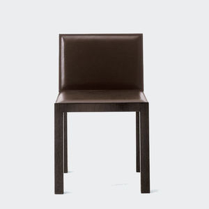 contemporary chair / wenge / oak / leather