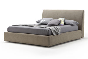 double bed / contemporary / upholstered / wenge