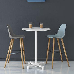 contemporary bar chair / oak / solid wood / aluminium