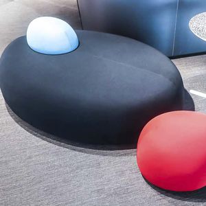 contemporary upholstered bench / fabric / commercial / curved