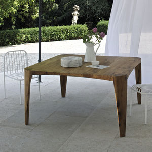 contemporary coffee table / natural oak / square / commercial