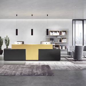 modular reception desk / wooden / metal