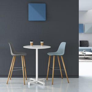 contemporary high bar table / oak / solid wood / metal