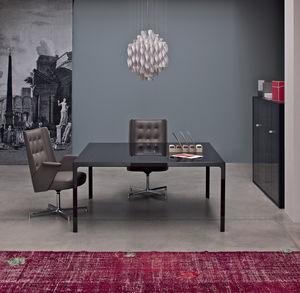 contemporary office armchair / leather / on casters / star base