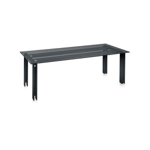 contemporary table / glass / aluminum / rectangular