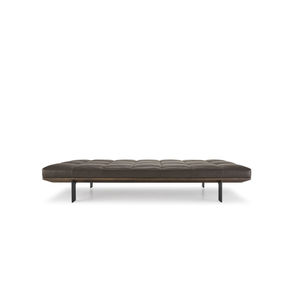 contemporary day-bed / leather / solid wood / indoor