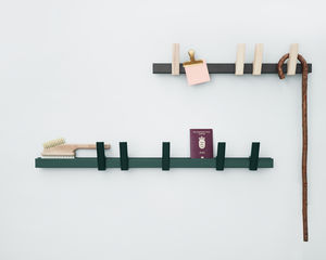 contemporary coat hook / aluminum / ash / quadruple