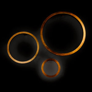 contemporary wall light / brass / LED / round