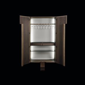 high sideboard / contemporary / brass / glass
