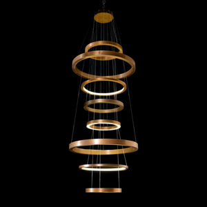 contemporary chandelier / brass / steel / LED
