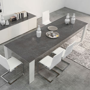 contemporary table / solid wood / ash / ceramic