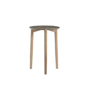 contemporary side table / oak / solid wood / ceramic