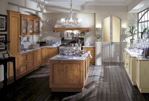 traditional kitchen / solid wood / wooden / with handles