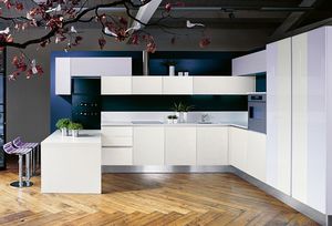 contemporary kitchen / laminate / lacquered / high-gloss