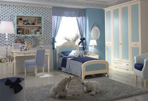 white children's bedroom furniture set / boy's