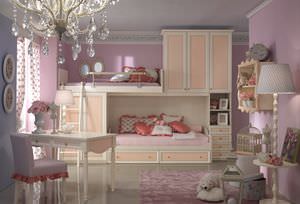 white children's bedroom furniture set / girl's