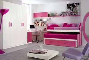 pink children's bedroom furniture set / girl's