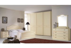 traditional chest of drawers / wooden / lacquered wood / beige
