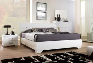 double bed / contemporary / wooden / lacquered wood