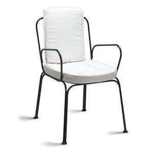 contemporary chair / with armrests / fabric / metal