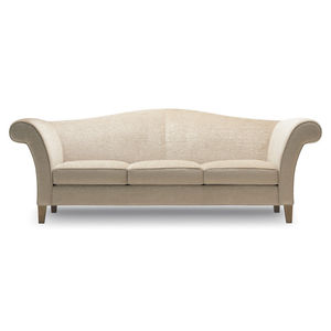 traditional sofa / fabric / walnut / 3-seater