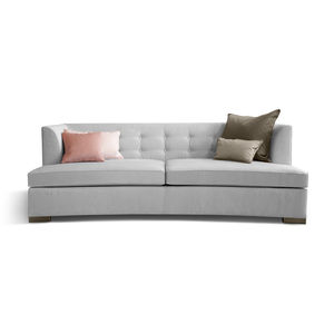 contemporary sofa / fabric / leather / walnut