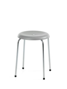 contemporary stool / leather / fabric / ABS