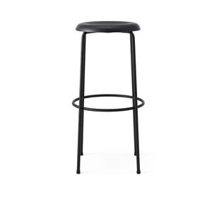 contemporary bar stool / leather / steel / fabric