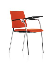 contemporary chair / fabric / oak / walnut