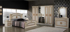 traditional wardrobe / wooden / with swing doors / mirrored