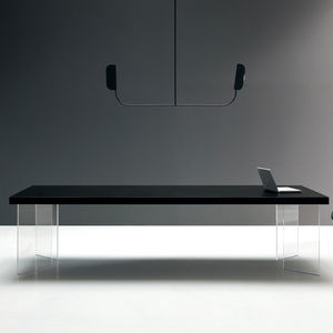 contemporary boardroom table / wooden / glass / rectangular