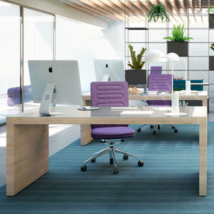 executive desk / wooden / tempered glass / melamine