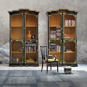 classic bookcase / wooden / iron