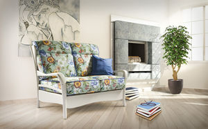 traditional sofa / wooden / fabric / 2-person
