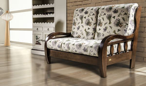 traditional sofa / wooden / fabric / 2-seater