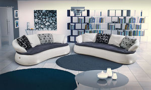 semicircular sofa / contemporary / leather / fabric