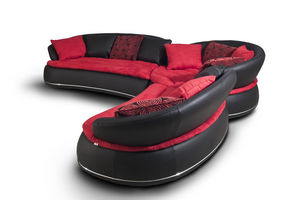 modular sofa / semicircular / contemporary / leather